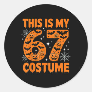 Sticker Rond C'est mon costume 67 6 7 Meme Gen Alpha Halloween
