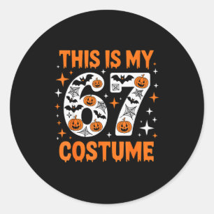 Sticker Rond C'est mon costume 67 6 7 Mème Gen Alpha Halloween