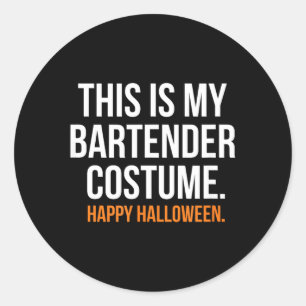 Sticker Rond C'est mon costume de barman drôle Halloween