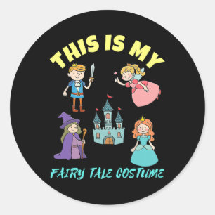 Sticker Rond C'Est Mon Costume De Conte De Fée Halloween