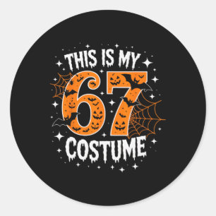 Sticker Rond C'est mon costume d'Halloween 67 numéro 6 7 Mème