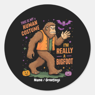 Sticker Rond C'est mon costume humain Je suis vraiment un jeu d