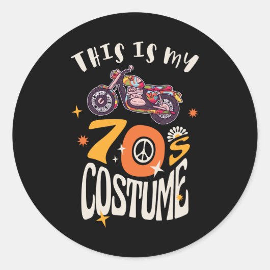 Sticker Rond C'est mon costume les années 70 (Devant)