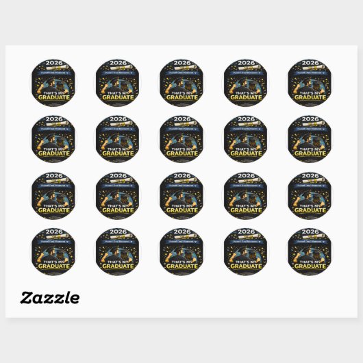 Sticker Rond C'est mon diplômé (Feuille)