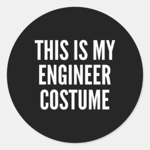 Sticker Rond C'Est Mon Ingénieur Costume Halloween Drôle Facile