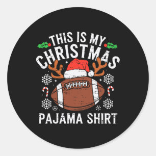 Sticker Rond C'Est Mon Jour De Noël Pyjama Chemise Sport M
