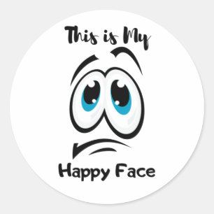 Sticker Rond C'est mon joyeux visage drôle Stiker