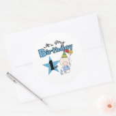 Sticker Rond C'est mon premier anniversaire (Enveloppe)