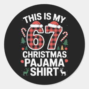 Sticker Rond C'est mon pyjama de Noël 67 