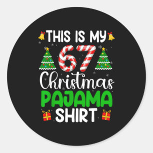 Sticker Rond C'est mon pyjama de Noël 67 drôle six sept mème