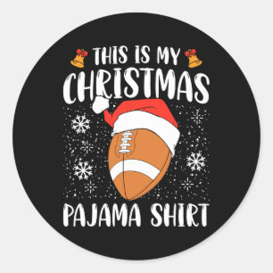 Sticker Rond C'Est Mon Pyjama De Noël Chemise De Football Xmas