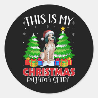 Sticker Rond C'Est Mon Pyjama De Noël Chien Xma