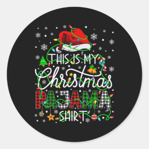 Sticker Rond C'Est Mon Pyjama De Noël Correspondant Famille Joy