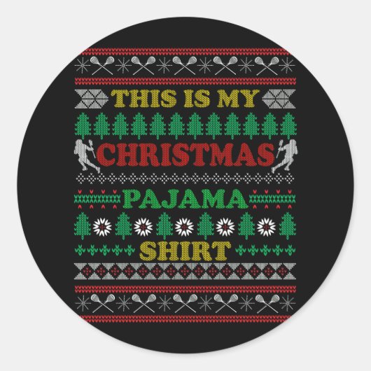 Sticker Rond C'Est Mon Pyjama De Noël Grosse Crosse Douce (Devant)