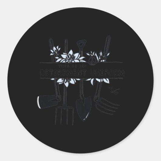 Sticker Rond C'Est Mon Retiret Uniform Gardening (Devant)