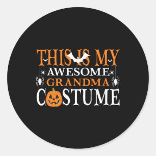 Sticker Rond C'Est Mon Super Costume De Grand-Mère Drôle Hallow