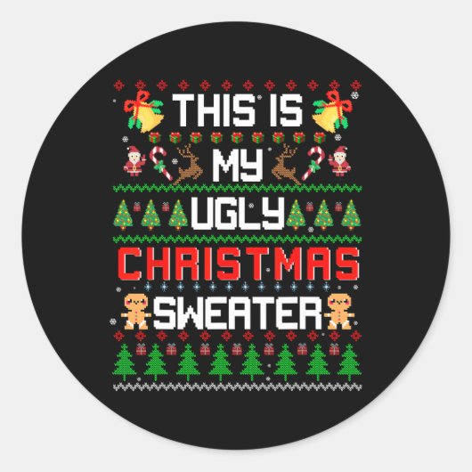 Sticker Rond C'Est Mon Vilain Noël Fun (Devant)