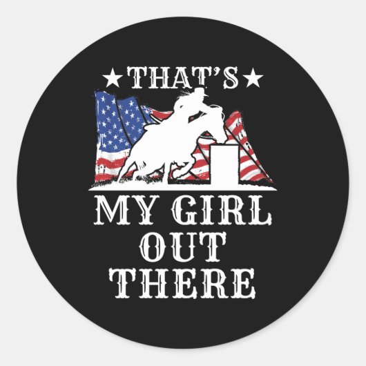 Sticker Rond C'est My Girl Barrel Racing Papa Maman Parent (Devant)