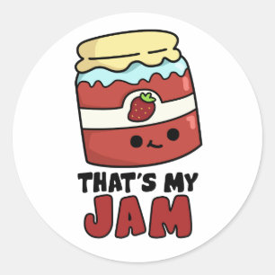 Sticker Rond C'est My Jam Funny Jar of Jam Pun