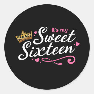Sticker Rond C'est My Sweet sixteen Sticker, 16ème anniversaire