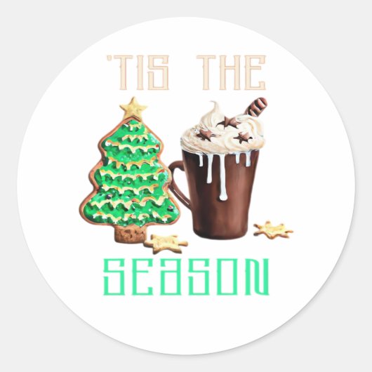 Sticker Rond C'Est Noël De Saison (Devant)