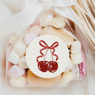 Sticker Rond C'est Notre Petite Cerise Sur Le Gâteau Pour Les F