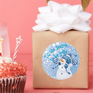 Sticker Rond C'Est Ravi Que La Saison D'Être Jolly Citation Tex