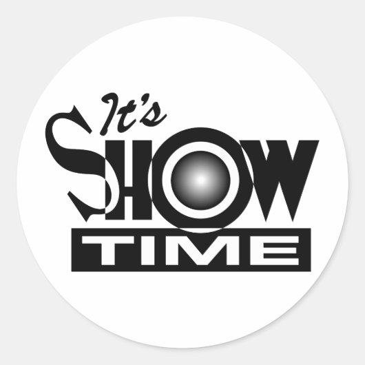 Sticker Rond C'est Showtime - American Funny Humour dit (Devant)