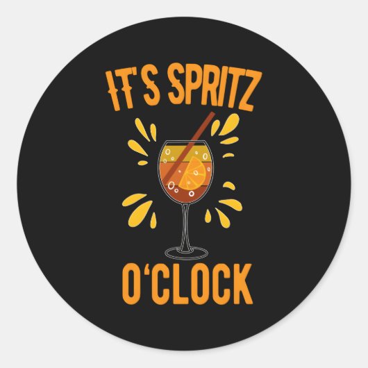 Sticker Rond C'Est Spritz O'Clock Aperol Spritz Fan Sommer Alco (Devant)