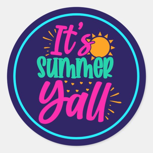 Sticker Rond C'est Summer Y'all-54808 (Devant)