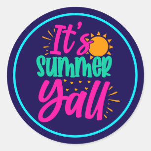 Sticker Rond C'est Summer Y'all-54808