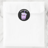 Sticker Rond C'est Taroffic drôle Boba Tea Pun Dark BG (Sac)