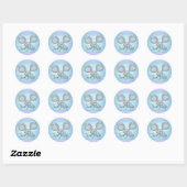 Sticker Rond C'EST TWIN GARÇONS BABY RATTLE par SHARON SHARPE (Feuille)
