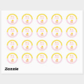 Sticker Rond C'est un Baby shower de filles (Feuille)