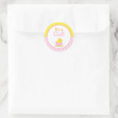 Sticker Rond C'est un Baby shower de filles (Sac)