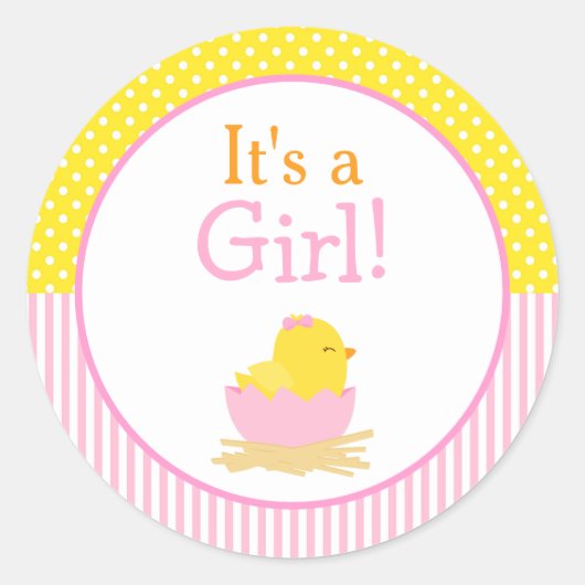 Sticker Rond C'est un Baby shower de filles (Devant)