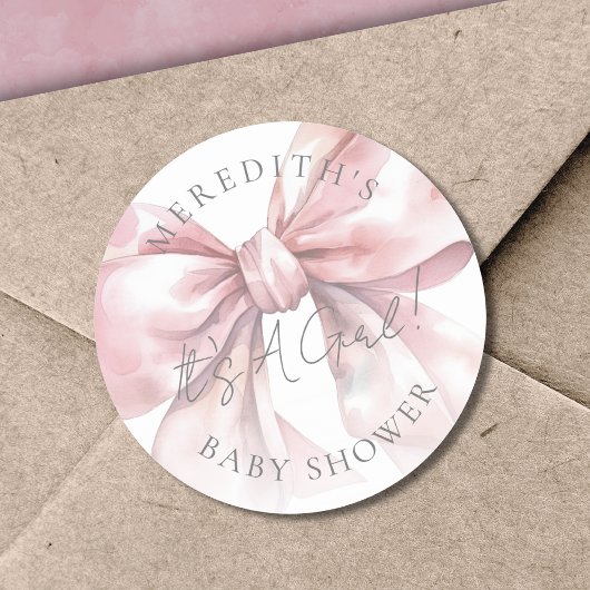 Sticker Rond C'est un Baby shower de garçon rose