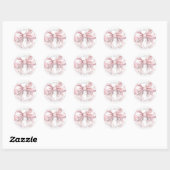 Sticker Rond C'est un Baby shower de garçon rose (Feuille)