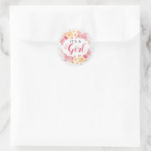 Sticker Rond C'est un Baby shower floral rustique et chic pour (Sac)