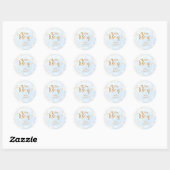 Sticker Rond C'est un Baby shower garçon-prince (Feuille)