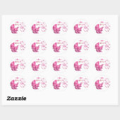 Sticker Rond C'est un Baby shower rose fille (Feuille)