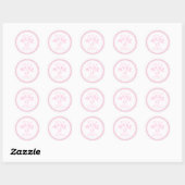 Sticker Rond C'est un Baby shower rose-fille préféré (Feuille)