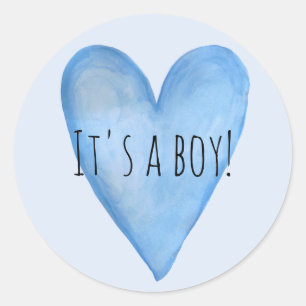 Sticker Rond C'est un bébé garçon Faire-part de naissance de co