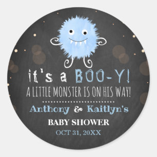 Sticker Rond C'est un boo-y ! Baby shower d'Halloween de Little