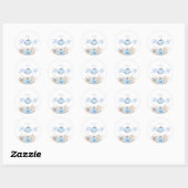 Sticker Rond C'est un Citrouille Baby shower garçon (Feuille)