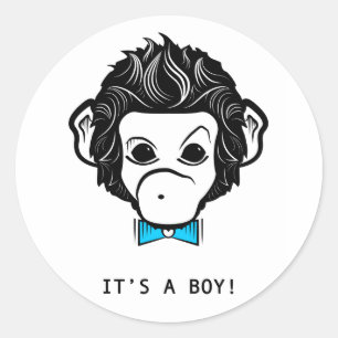 Sticker Rond c'est un garçon !
