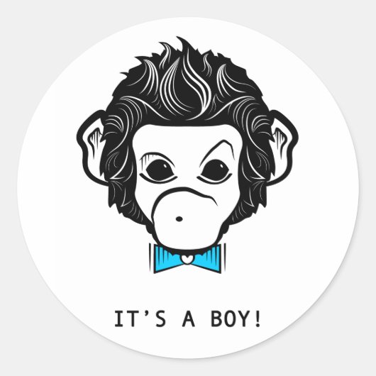 Sticker Rond c'est un garçon ! (Devant)