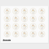 Sticker Rond C'est un garçon ! Baby shower Bleu - Cute & Sweet (Feuille)