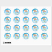Sticker Rond C'est un garçon, Baby Shower ou annonce de naissan (Feuille)