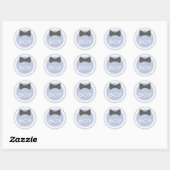 Sticker Rond C'est un garçon cravate grise (Feuille)